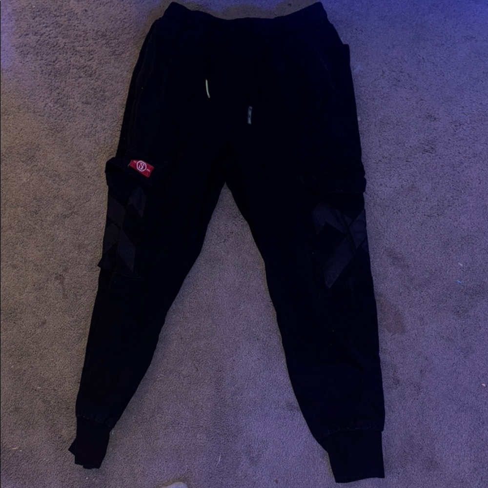 Black Cargo Joggers
